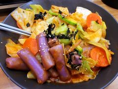 鱼饼炒年糕-芝士牛炭火烤肉