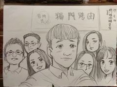 给客人画的卡通画-獨門烤肉(开发区店)