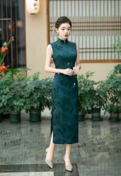 -金扣子旗袍新娘装订婚喜婆婆喜妈妈定制(宽厚里旗舰店)