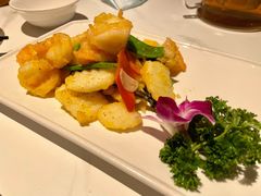 山药鸡枞菌炒虾球-十六台·经典广东菜(德外大街店)