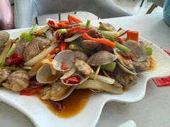 姜葱炒花甲-覃记海鲜美食餐厅