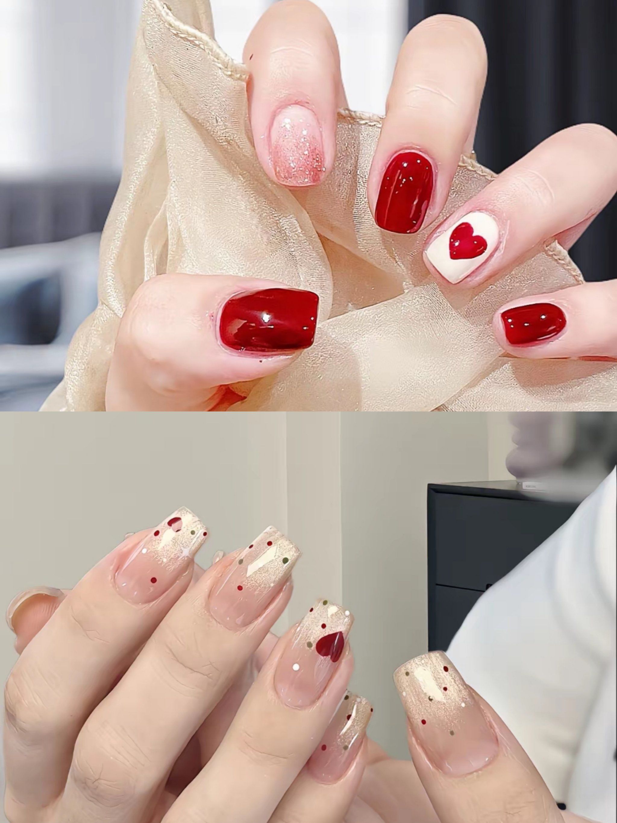 情人节招桃花🌺爱心美甲