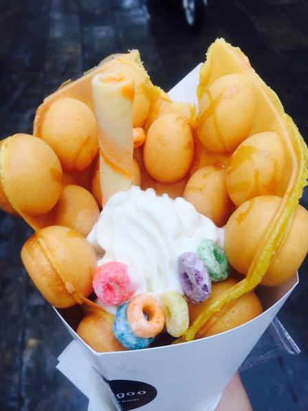 鸡蛋仔不错……外脆里软,冰淇淋质量一般