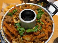 鲜烧虎皮鸡爪牛肉拼盘锅-李爆爆鲜烧牛肉馆(城市花园店)