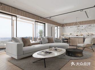 原木＋灰白色，宁静舒适感。