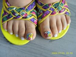 脚 涂鸦花-星美甲