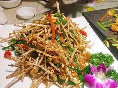 韭菜芋丝炒河虾-百里鲜·闽南家宴·福建菜