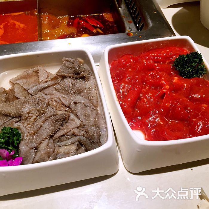 海底捞火锅牛百叶(左)捞派麻辣滑牛(右)图片-北京火锅-大众点评网