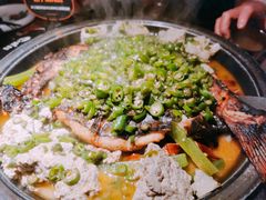 翡翠青椒烤黔鱼-烤匠麻辣烤鱼(环球中心店)
