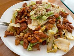 花生米炒里脊-满洲八旗铁锅靠大鹅(清泉文苑店)