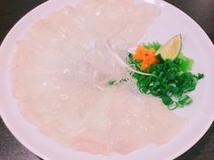 薄切河豚鱼sashimi-玄品河豚(那覇國際通里之関)