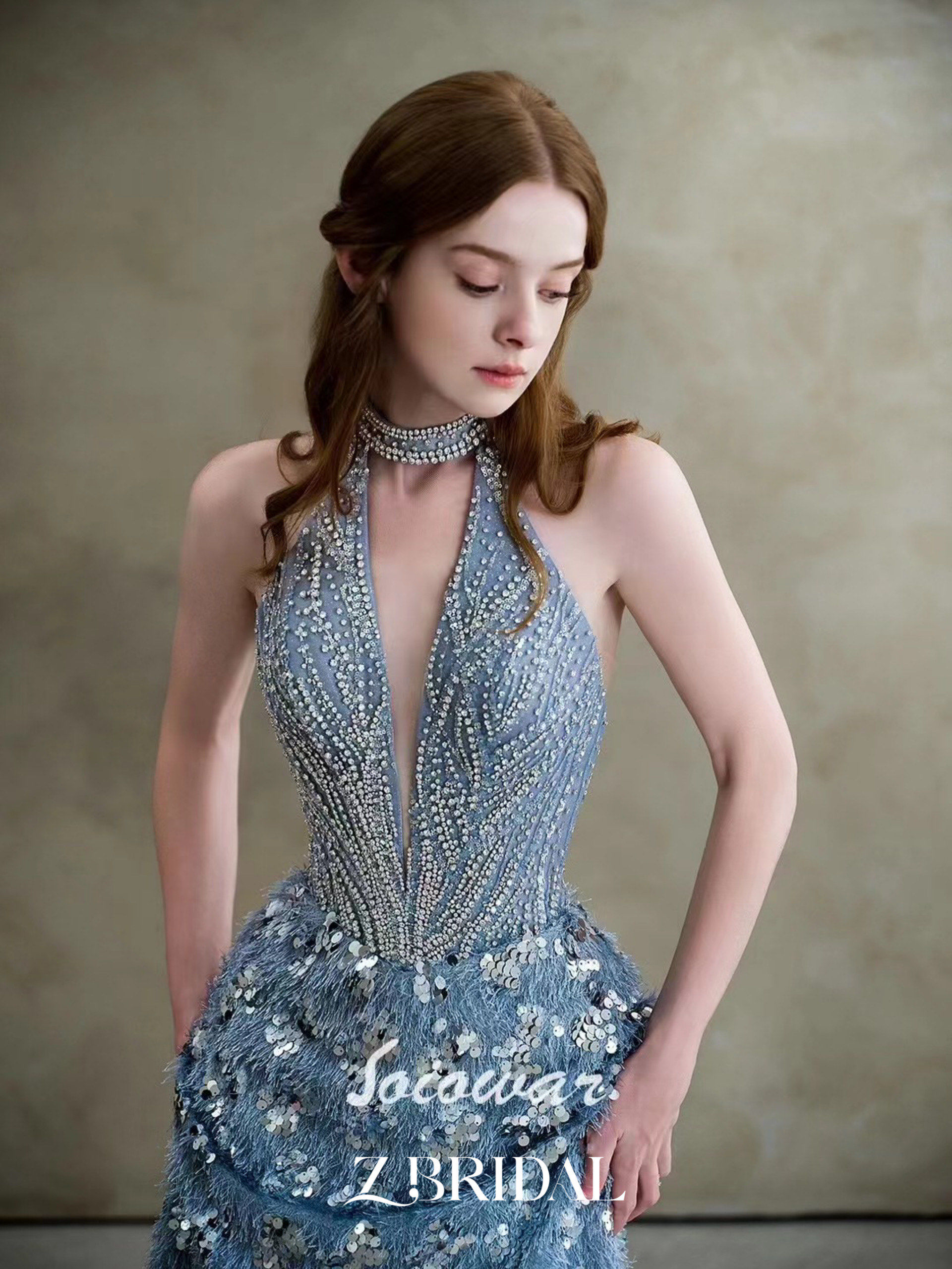 闪耀天际的星空蓝礼服03广州礼服