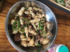 藕尖炒鸡杂-香竹农庄•传统竹筒饭(十年店)
