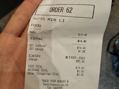 账单-Fergburger(皇后镇店)