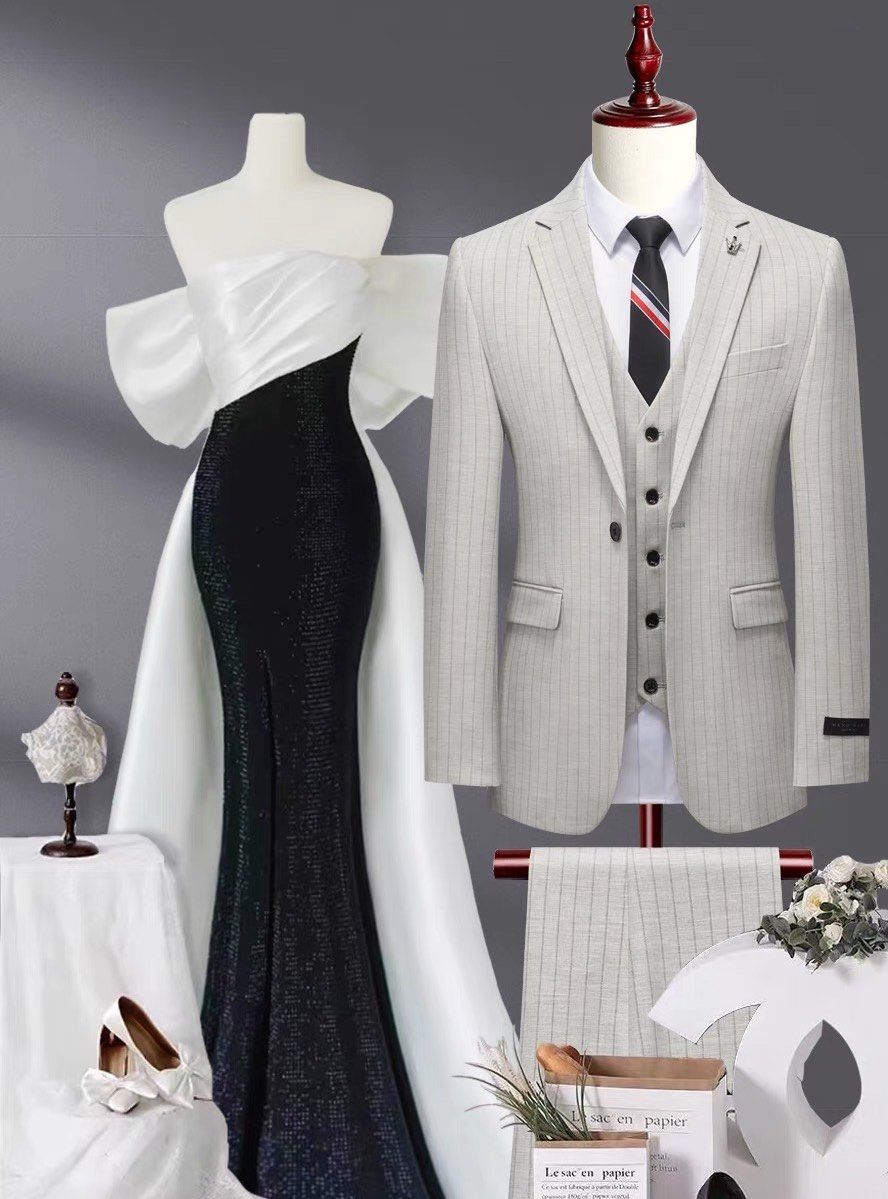 婚纱与西装的浪漫邂逅