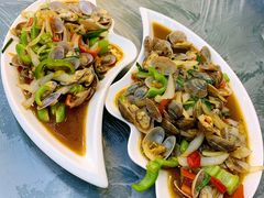 姜葱炒海贝-覃记海鲜美食餐厅