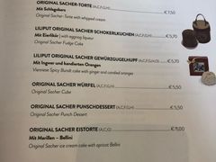 菜单-Cafe Sacher(WIEN)
