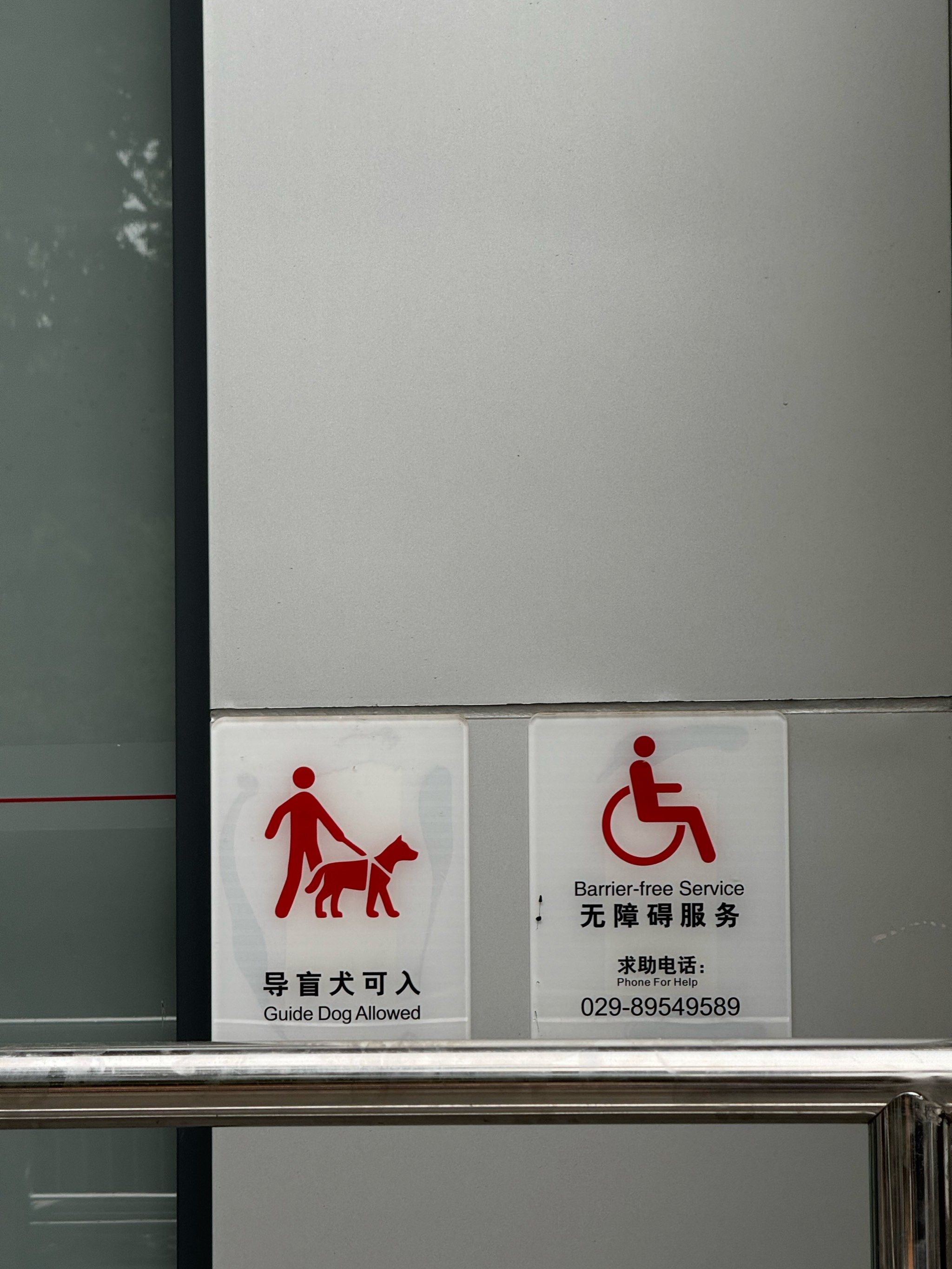 第一次看到导盲犬可入的标识