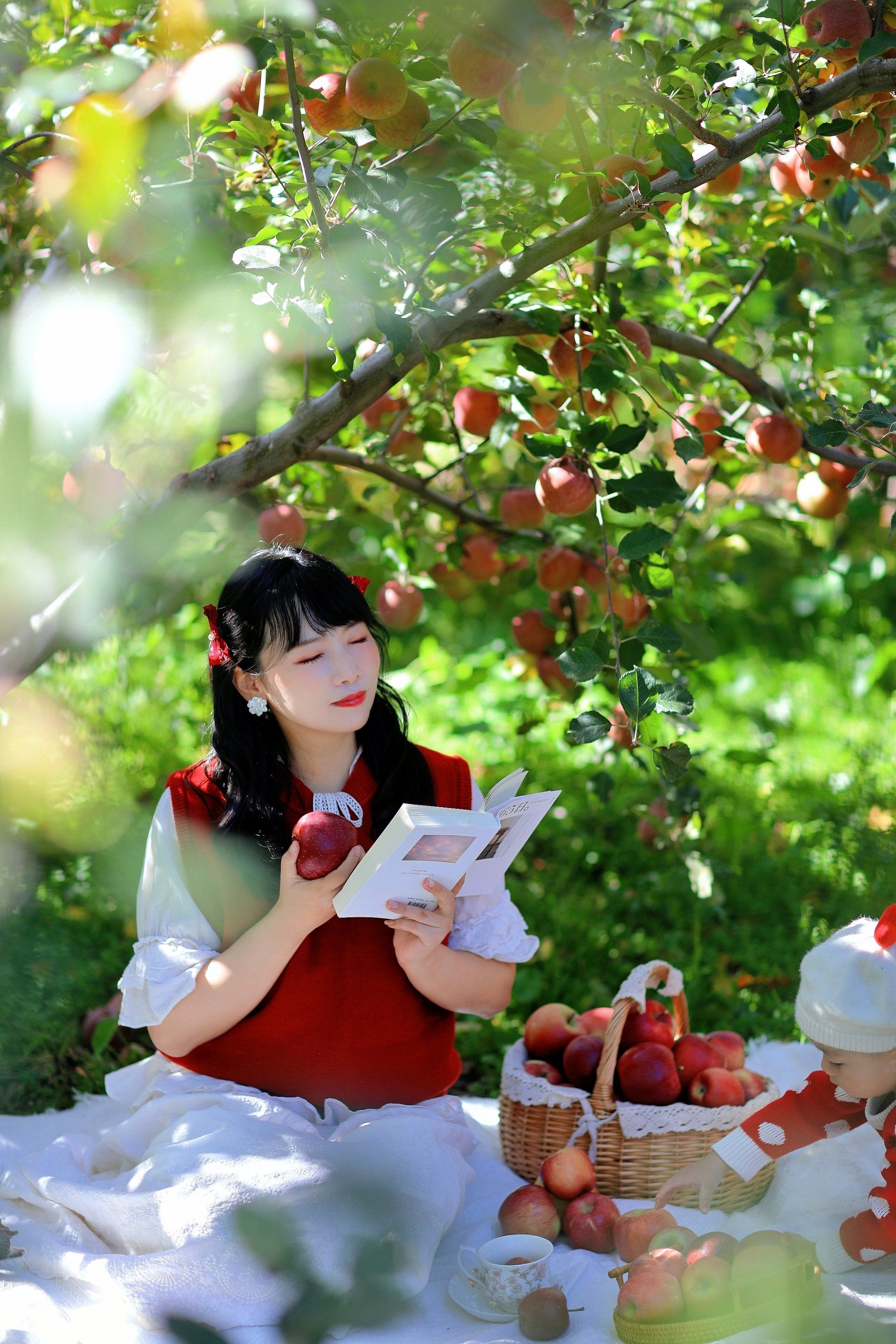 理县初冬的果园里依然充满着无限的惊喜
红彤彤的苹果挂满枝头,看着