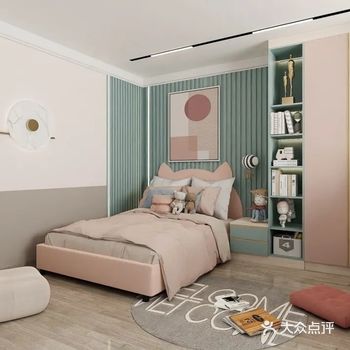 粉嫩的颜色,个性有趣的软装搭配,使房间色彩丰富