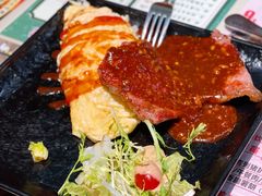 黑椒汁牛仔骨蛋包饭-阿飛冰室(下沙店)