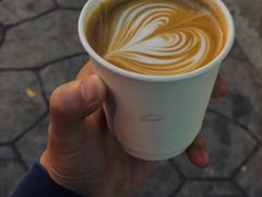 Flat&nbsp;white-black rainbow coffee