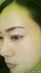 刚刚做好的飘眉，左边-平萍纹绣韩式半永久定妆