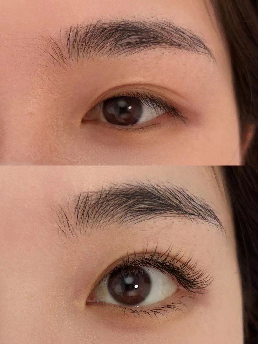 美睫前后对比