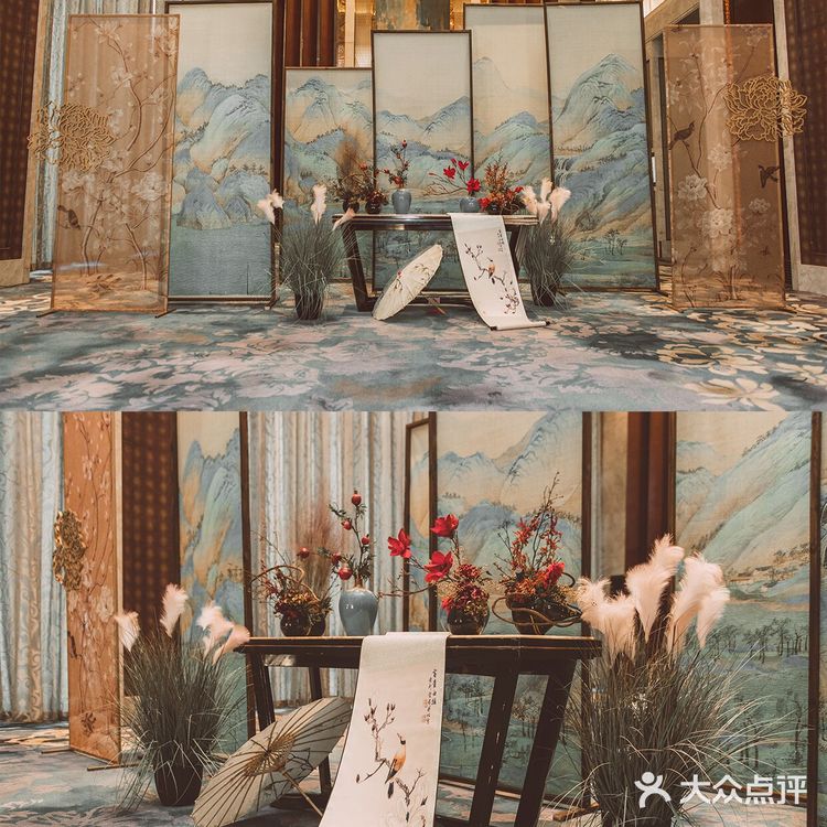 龙衔宝盖承朝日，凤吐流苏带晚霞。一爱一生