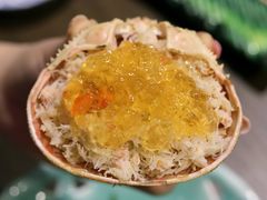 籽蟹配醋冻紫苏花-璞御·海鲜·雪花牛肉局(宾水西道店)