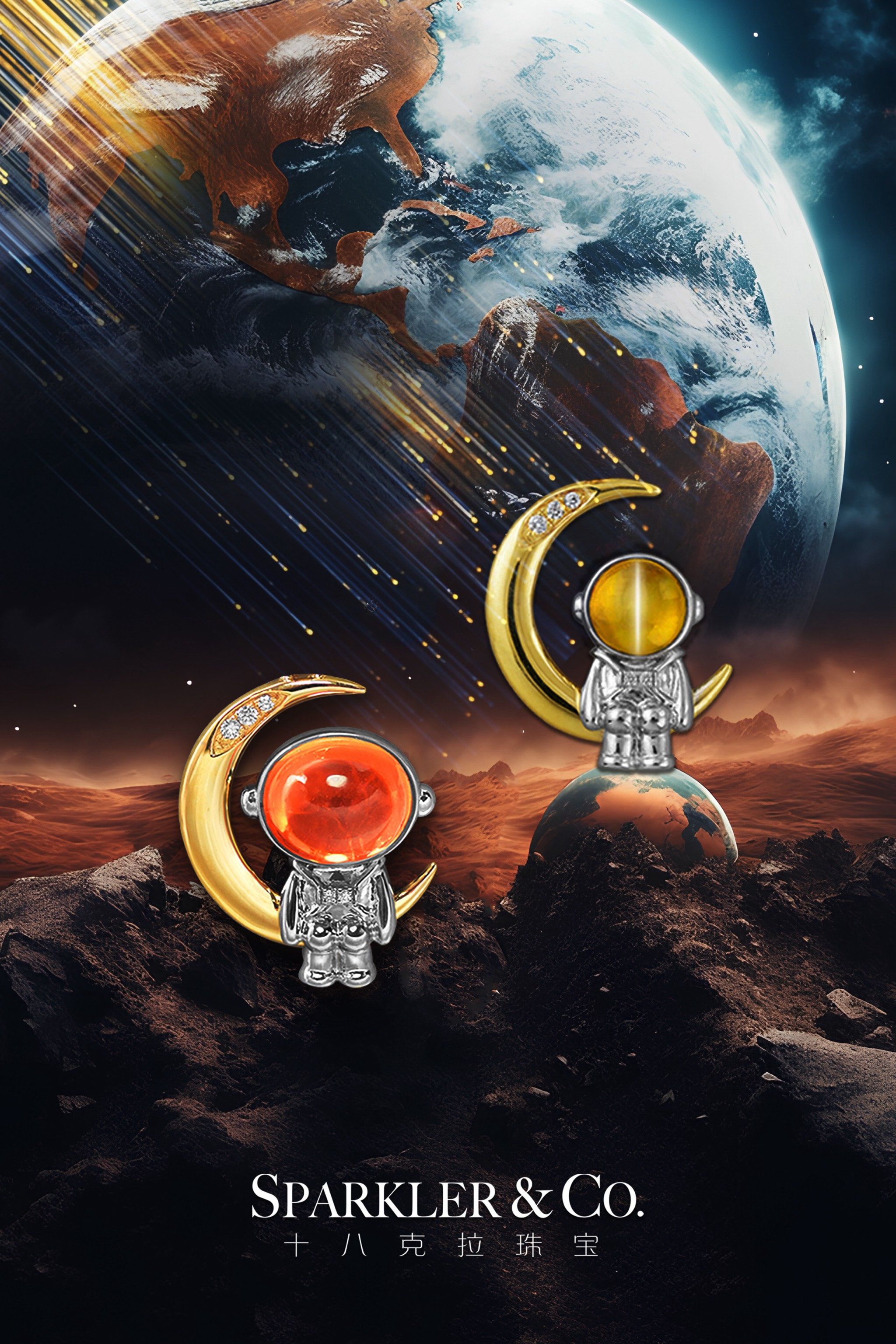 款式欣赏| 18k金宇航员吊坠