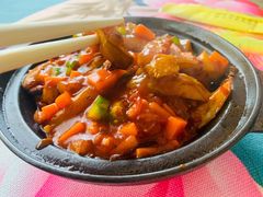 鱼香茄子煲-一盏明灯全素斋(殊像寺店)