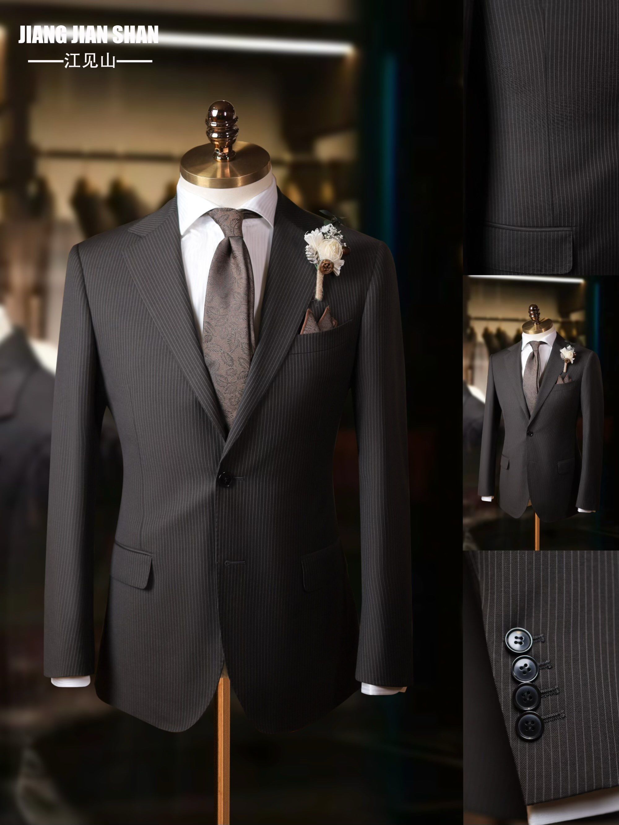 婚礼必备|复古腔调十足的深咖色西装08