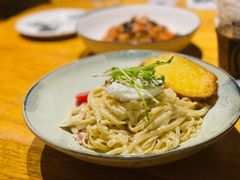 卡邦尼白汁扁意粉配水波蛋-森Some Fusion(荔湾店)