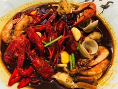 干煸龙虾海鲜烩-花家怡园