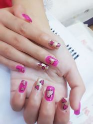 心心堆满甲，小萍美甲师-娃娃美甲wawa nail salon