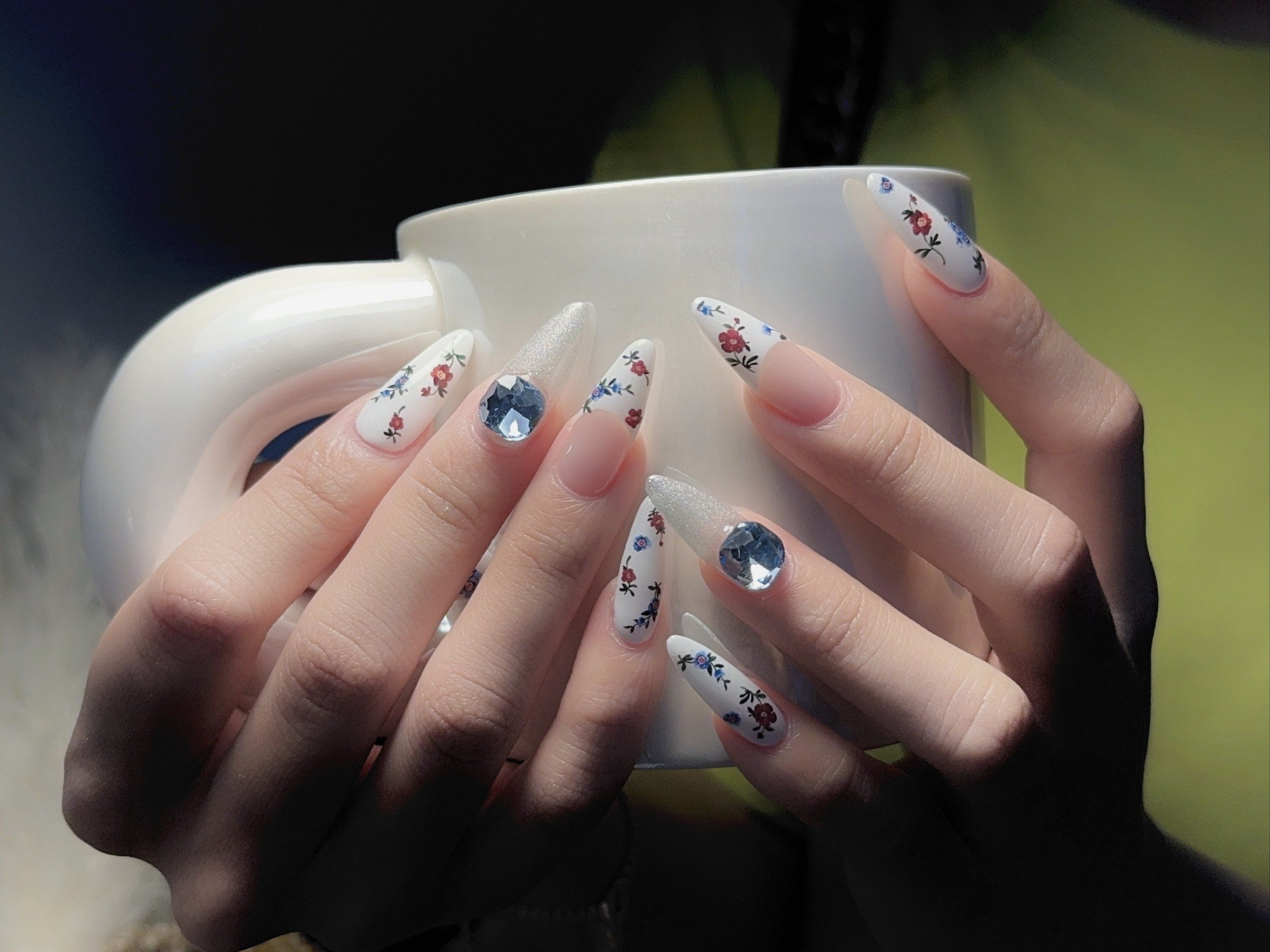 哇塞 青花瓷美甲97耶