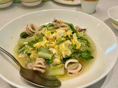 笔管鱼小白菜-开海·红岛海鲜虾水饺(石老人店)