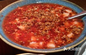 Almond Rice Cake Red Soup