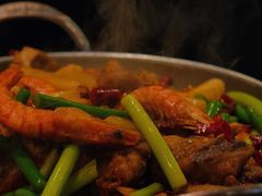 干锅排骨虾-圣夜东北菜烧烤·夜宵·龙虾(胥江路店)