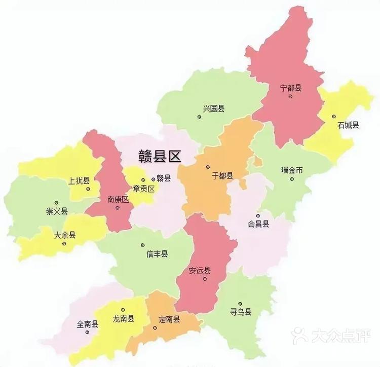 赣南十八县地图高清版图片