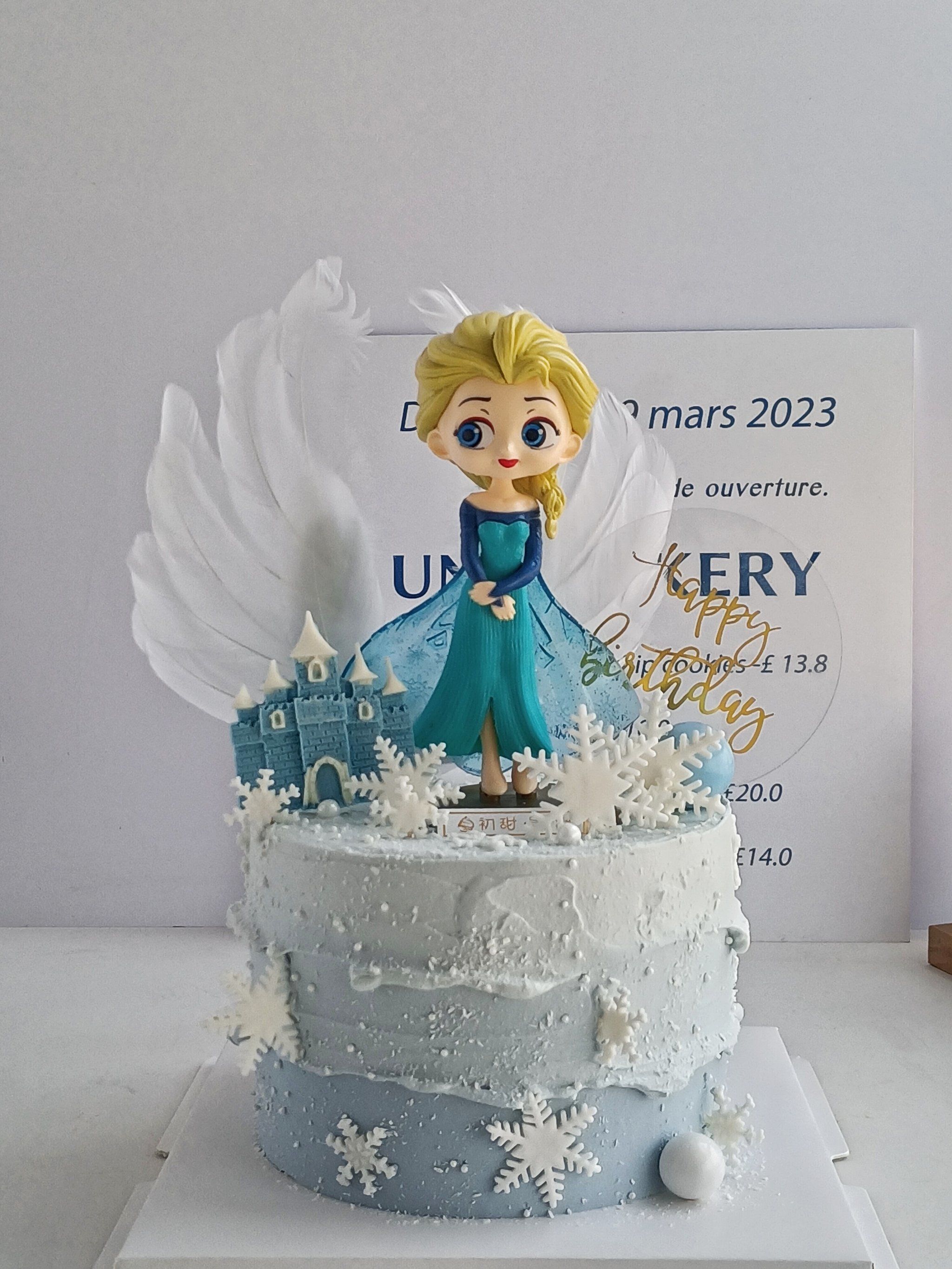 6寸爱莎公主生日蛋糕