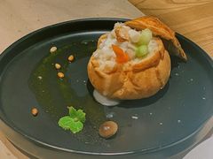 芦笋百合葛仙米配土豆松包饼-素慧餐厅(大虹桥店)