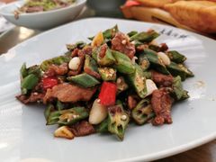 秋葵炒牛柳-老磨油饼(高陵店)