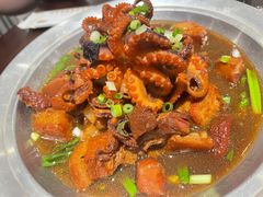 活八爪鱼炖红烧肉-赶海部落海鲜城(海阳路店)