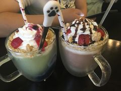 抹茶奶昔&nbsp;巧克力奶昔-萌喵宠狗爱心宠咖