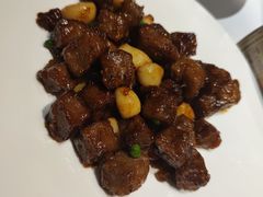金蒜甜豆牛肉粒-宝轩渔府·老字号海鲜·正宗津菜(水上店)