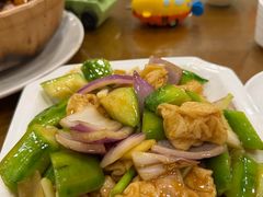 丝瓜炒起鱼腐-大唐靓汤江门私房菜(景田店)