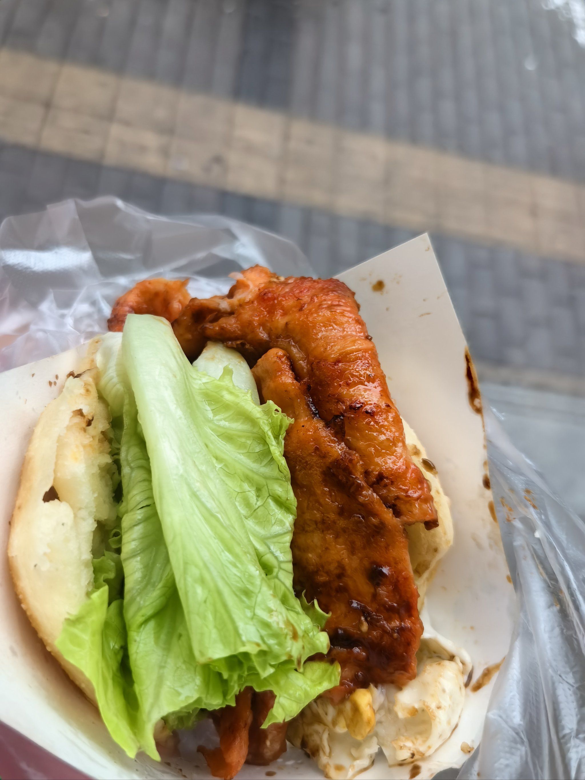 烧饼夹里脊