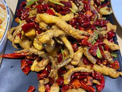 干煸鱿鱼须-大眼锅贴水饺(河东店)